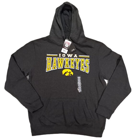 NWT Black Iowa Hawkeyes Pullover Hoodie Mens L Large Logo Colosseum Athletics - Picture 1 of 8